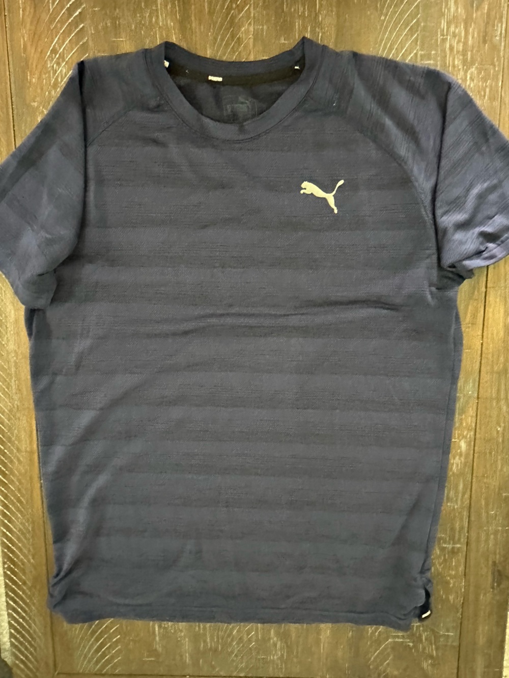 Puma Navy Tee with White Logo Accent - Size Medium